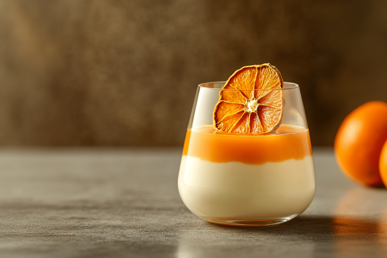 Panna Cotta mit Mandarinen Tonkabohnen Sirup - The Cooktail